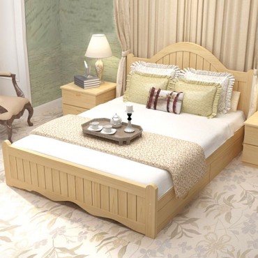 Giường ngủ gỗ tự nhiên phong cách Bắc Âu G-001